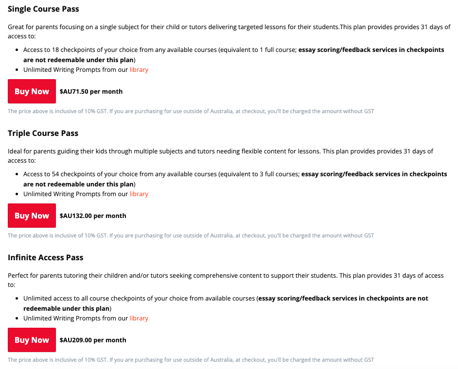 Plans under Tutors+ Resources